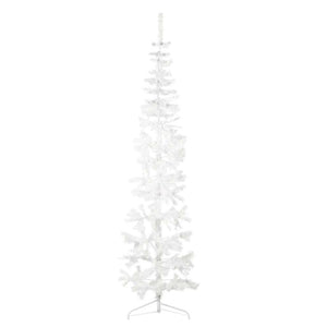 Albero Natale Artificiale Sottile a MetÃ  Supporto Bianco 240 cm
