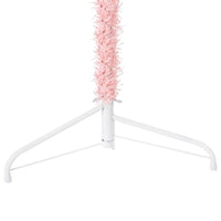 Albero Natale Artificiale Sottile a Metà e Supporto Rosa 240 cm 344573