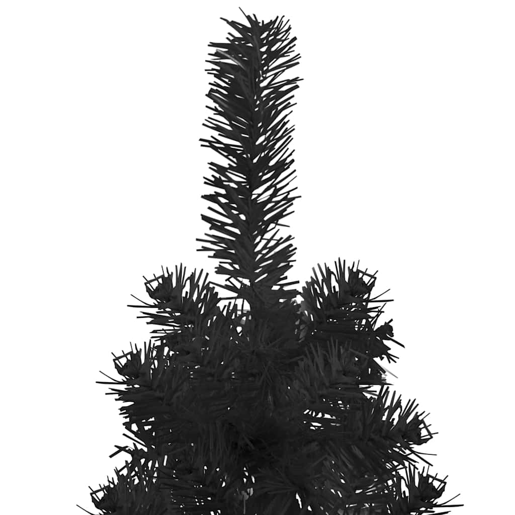 Albero Natale Artificiale Sottile a MetÃ  e Supporto Nero 210 cm