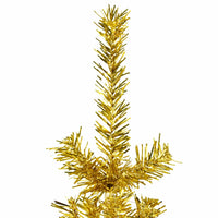 Albero Natale Artificiale Sottile a Metà con Supporto Oro 210cm 344592