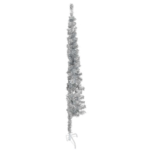 Albero Natale Artificiale Sottile a MetÃ  Supporto Argento 120cm cod mxl 20375