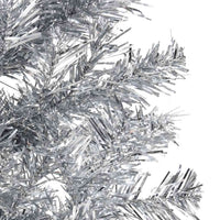 Albero Natale Artificiale Sottile a Met¨¤ Supporto-Albero Natalizio Argento 120cm