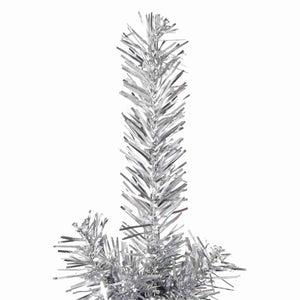 Albero Natale Artificiale Sottile a Metà Supporto Argento 150cm 344595
