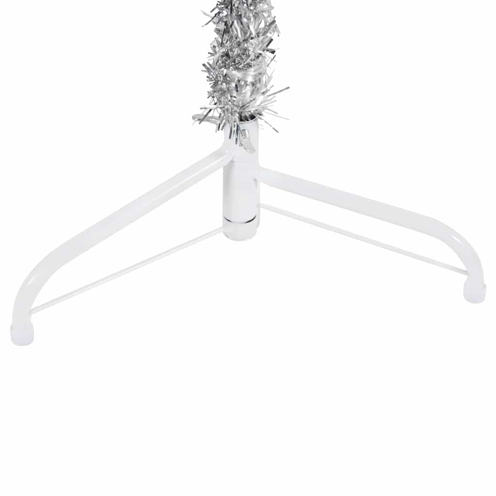 Albero Natale Artificiale Sottile a Metà Supporto Argento 150cm 344595