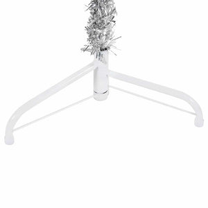 Albero Natale Artificiale Sottile a Metà Supporto Argento 150cm 344595