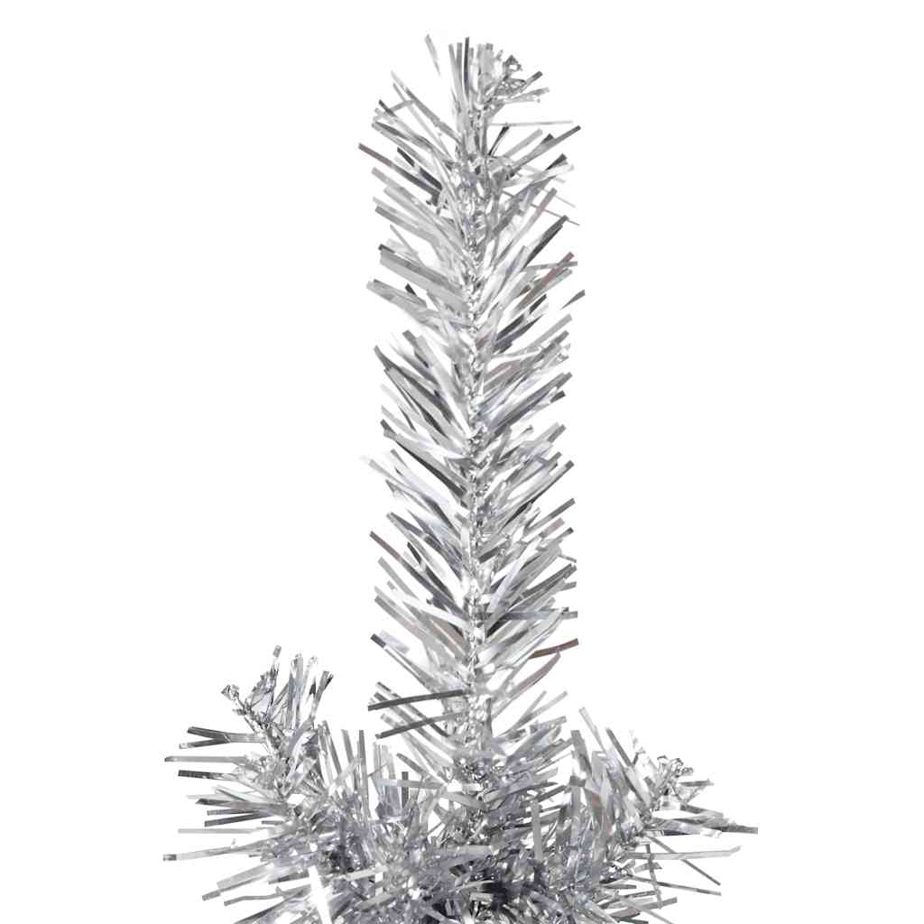Albero Natale Artificiale Sottile a Metà Supporto Argento 180cm 344596