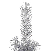 Albero Natale Artificiale Sottile a Metà Supporto Argento 180cm 344596