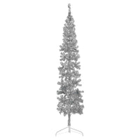 Albero Natale Artificiale Sottile a MetÃ  Supporto Argento 240cm