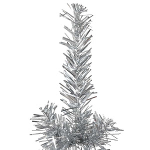 Albero Natale Artificiale Sottile a Metà Supporto Argento 240cm 344598