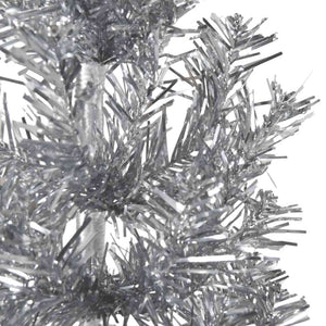 Albero Natale Artificiale Sottile a Met¨¤ Supporto-Albero Natalizio Argento 240cm