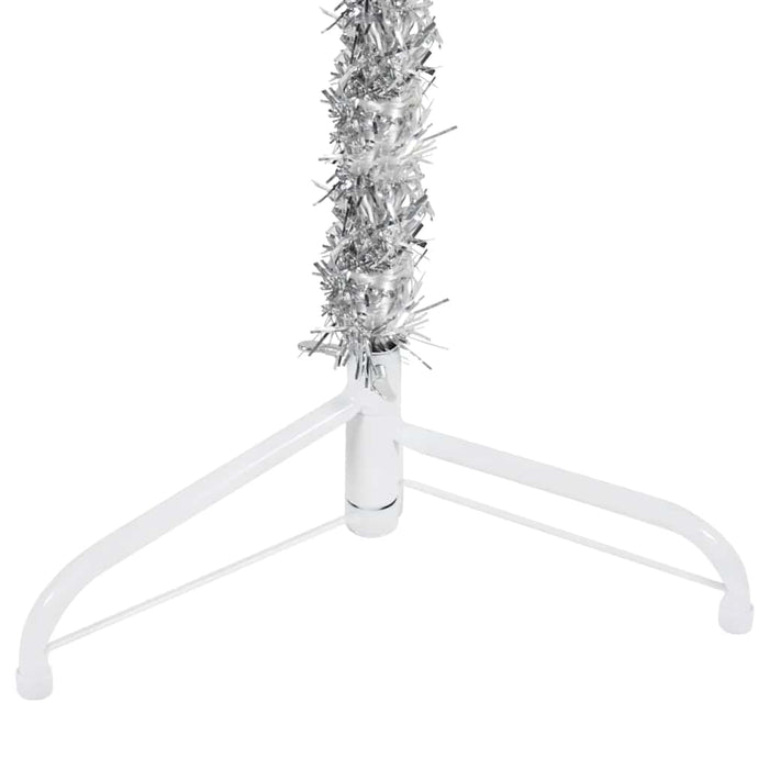 Albero Natale Artificiale Sottile a Met¨¤ Supporto-Albero Natalizio Argento 240cm