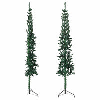 Albero Natale Artificiale Sottile a Metà Supporto Verde 120 cm 344599