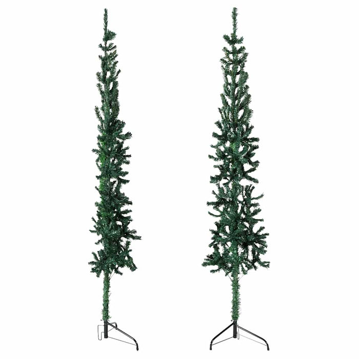 Albero Natale Artificiale Sottile a Metà Supporto Verde 120 cm 344599