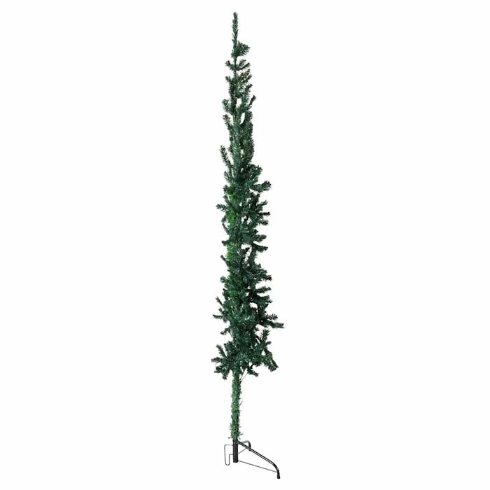 Albero Natale Artificiale Sottile a Met¨¤ Supporto-Albero Natalizio Verde 120 cm