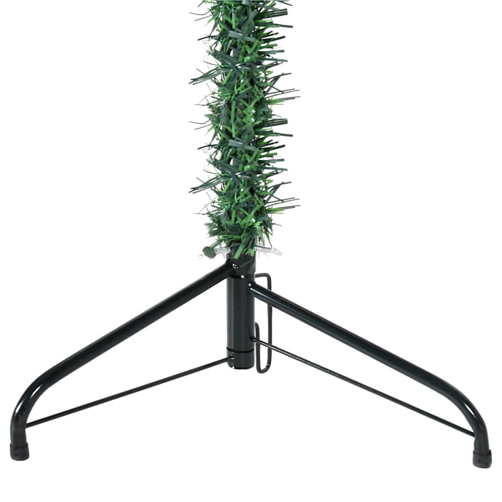 Albero Natale Artificiale Sottile a Met¨¤ Supporto-Albero Natalizio Verde 120 cm