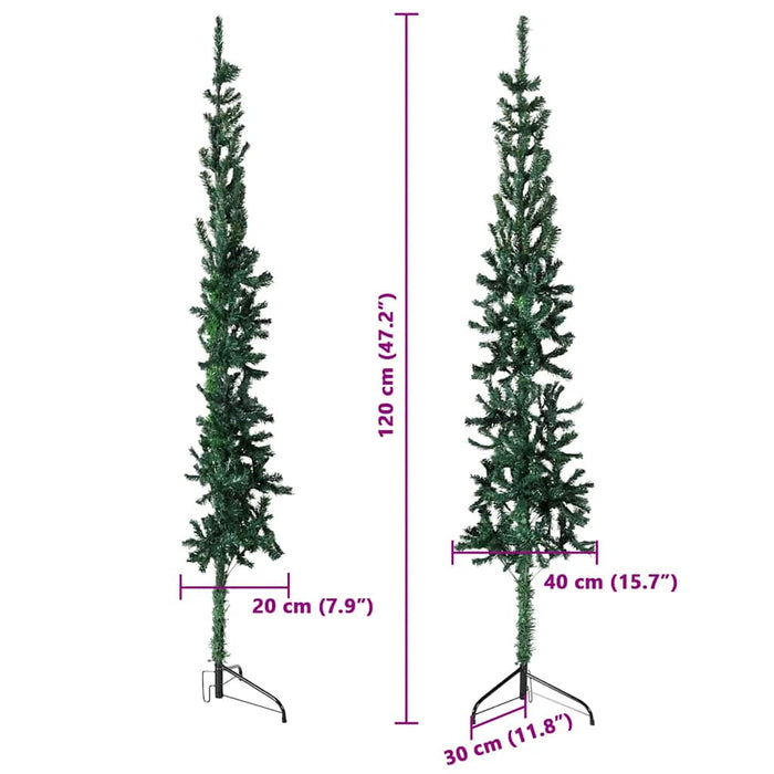 Albero Natale Artificiale Sottile a MetÃ  Supporto Verde 120 cm cod mxl 20906
