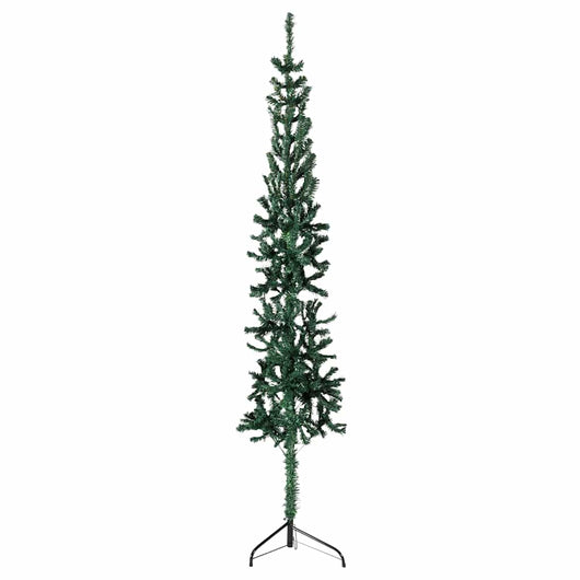 Albero Natale Artificiale Sottile a MetÃ  Supporto Verde 150 cm