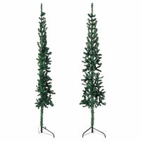 Albero Natale Artificiale Sottile a MetÃ  Supporto Verde 150 cm