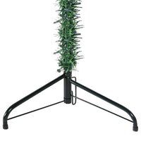 Albero Natale Artificiale Sottile a Met¨¤ Supporto-Albero Natalizio Verde 150 cm