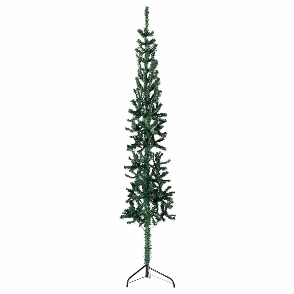 Albero Natale Artificiale Sottile a MetÃ  Supporto Verde 180 cm
