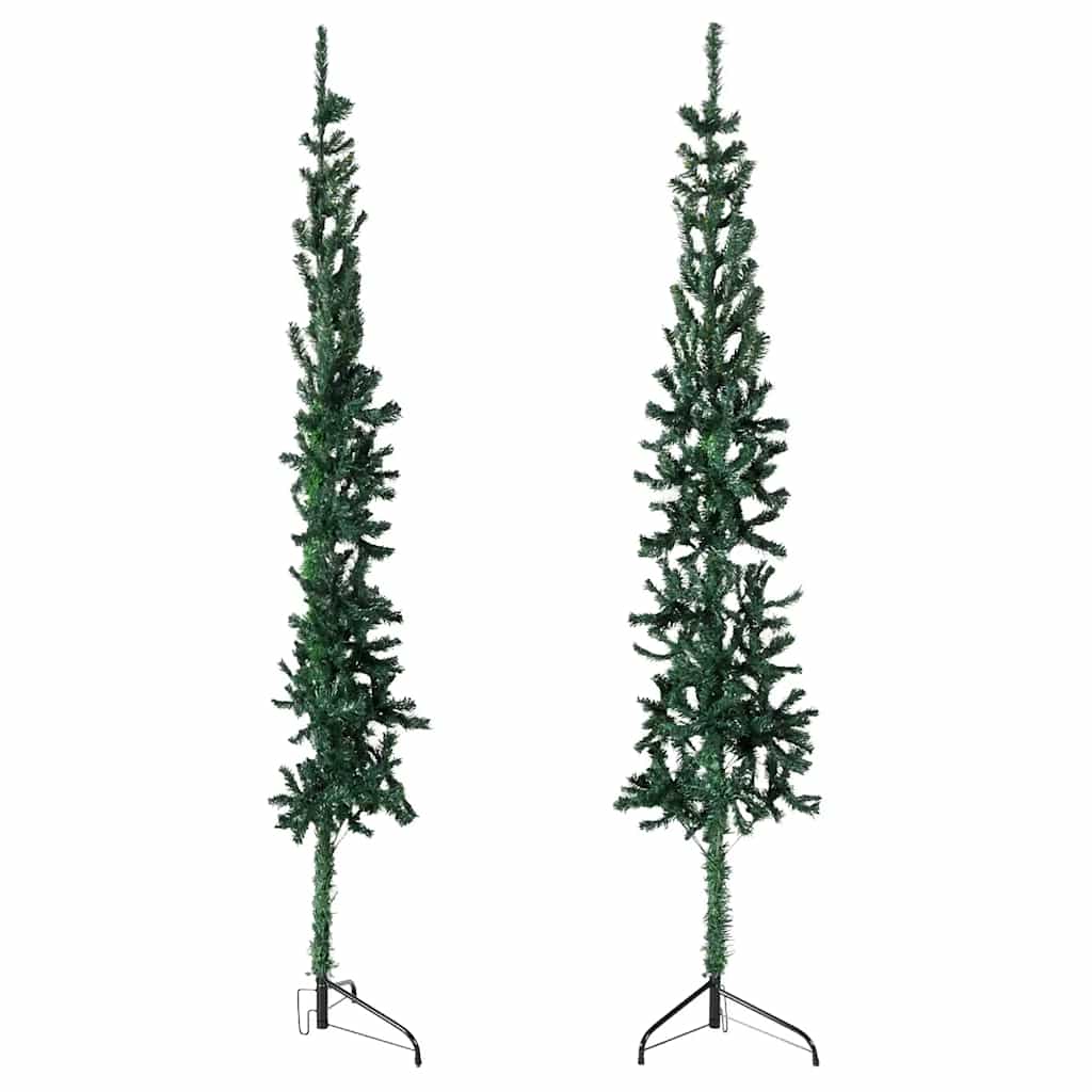 Albero Natale Artificiale Sottile a MetÃ  Supporto Verde 210 cm