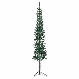 Albero Natale Artificiale Sottile a MetÃ  Supporto Verde 210 cm