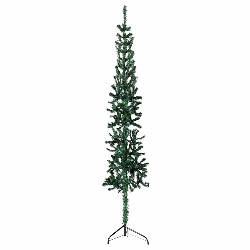 Albero Natale Artificiale Sottile a MetÃ  Supporto Verde 240 cm cod mxl 15722