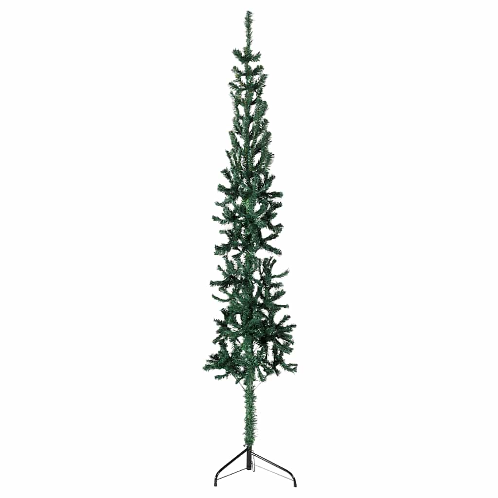 Albero Natale Artificiale Sottile a MetÃ  Supporto Verde 240 cm cod mxl 15722