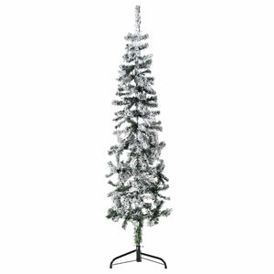 Albero Natale Artificiale Sottile a MetÃ  Neve Fioccata 150 cm