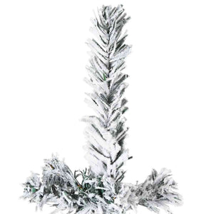 Albero Natale Artificiale Sottile a Met¨¤ Neve Fioccata-Albero Natalizio 150 cm