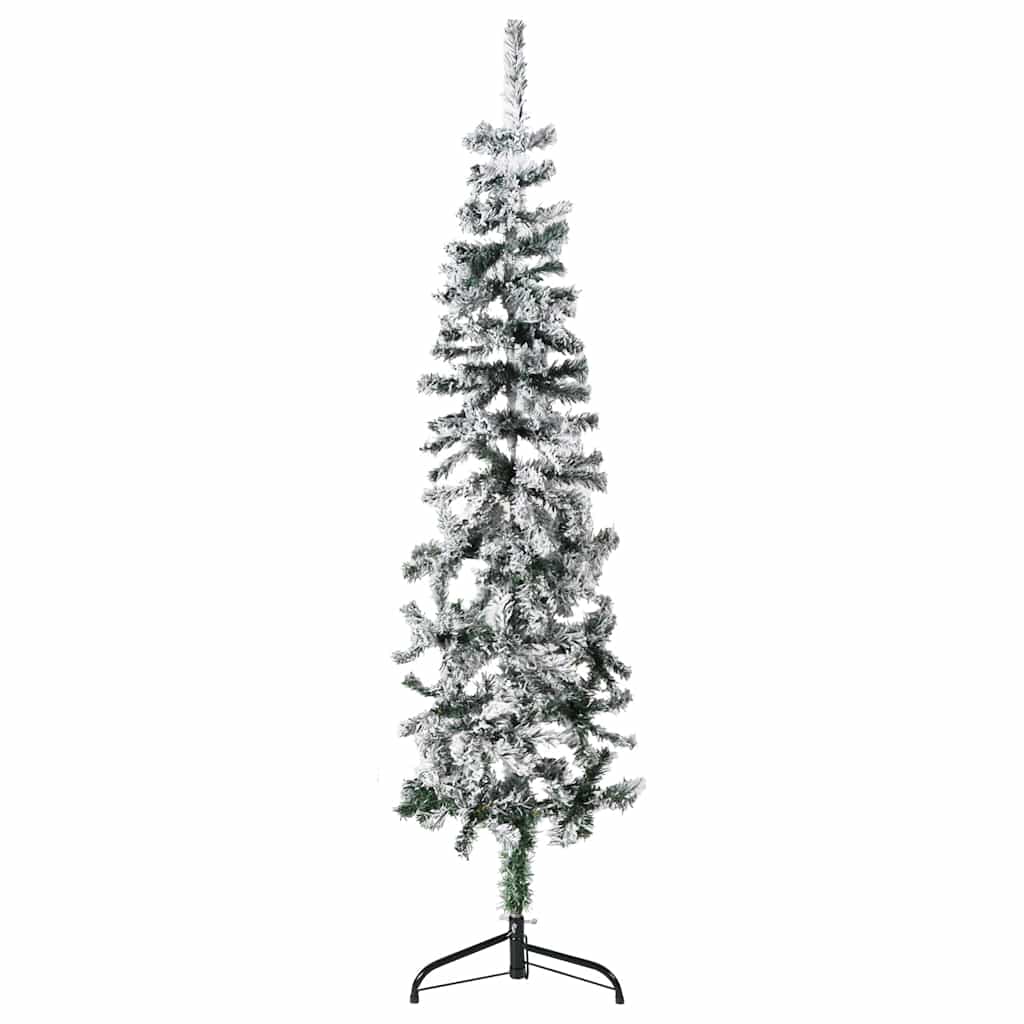 Albero Natale Artificiale Sottile a MetÃ  Neve Fioccata 150 cm