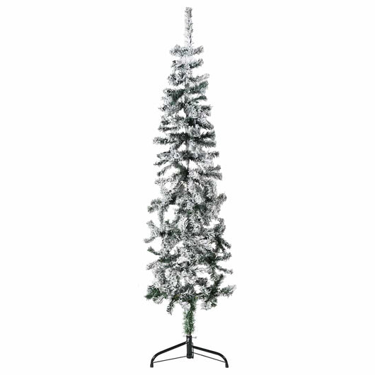 Albero Natale Artificiale Sottile a MetÃ  Neve Fioccata 150 cm
