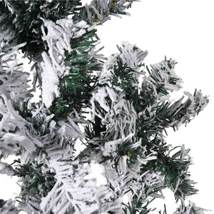 Albero Natale Artificiale Sottile a Met¨¤ Neve Fioccata-Albero Natalizio 210 cm