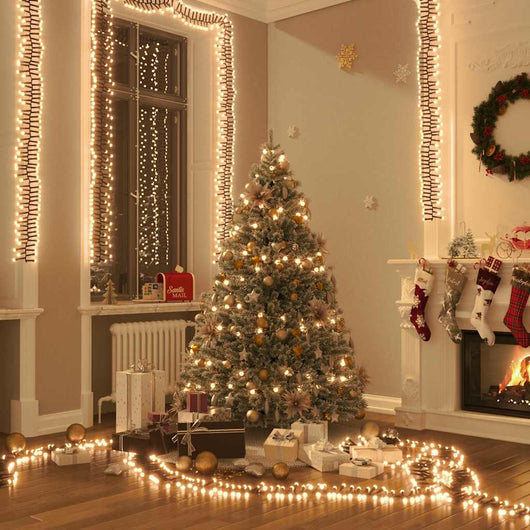 Stringa di Luci LED con 400 Luci LED Bianco Caldo 7,4 m in PVC