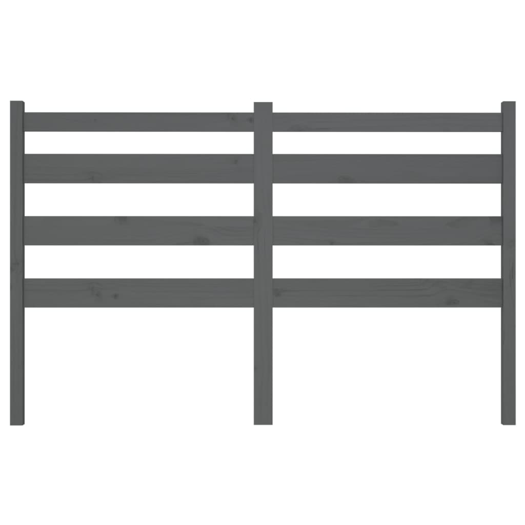 Testiera per Letto Grigia 126x4x100cm in Legno Massello di Pino