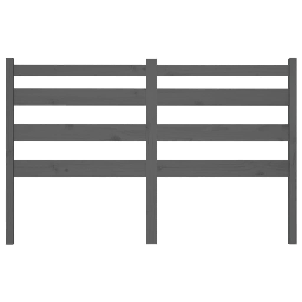 Testiera per Letto Grigia 186x4x100cm in Legno Massello di Pino 818437