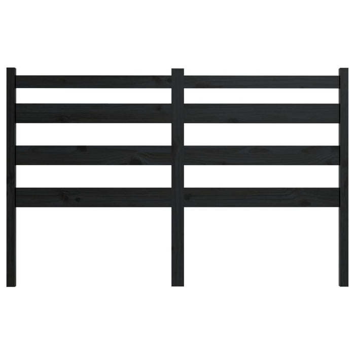 Testiera per Letto Nera 186x4x100 cm in Legno Massello di Pino