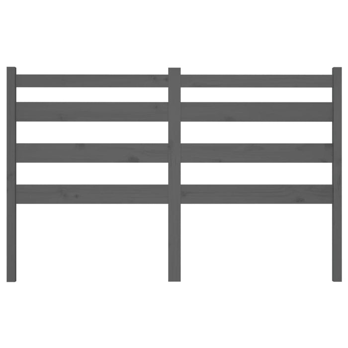 Testiera per Letto Grigia 206x4x100cm in Legno Massello di Pino 818442