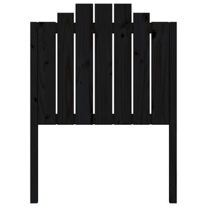Testiera per Letto Nera 81x4x110 cm in Legno Massello di Pino 818449