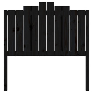 Testiera per Letto Nera 106x4x110 cm in Legno Massello di Pino 818459