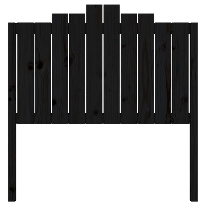 Testiera per Letto Nera 106x4x110 cm in Legno Massello di Pino 818459