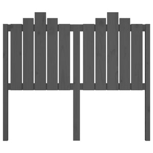 Testiera per Letto Grigia 126x4x110cm in Legno Massello di Pino 818462