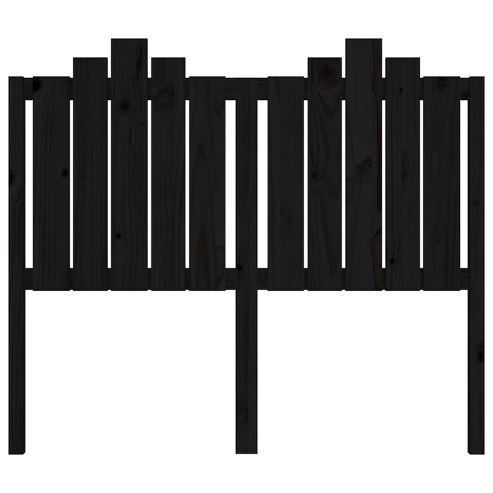 Testiera per Letto Nera 126x4x110 cm in Legno Massello di Pino