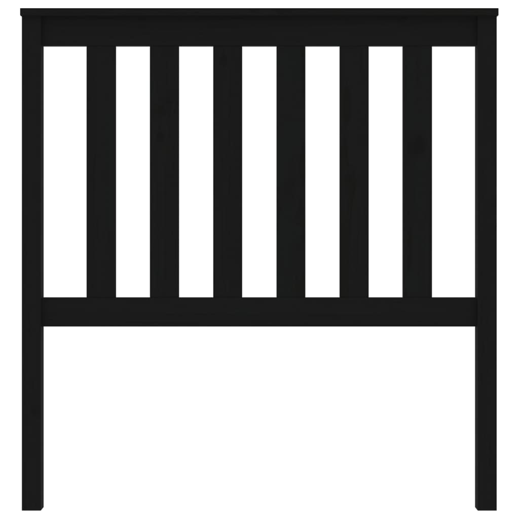 Testiera per Letto Nera 96x6x101 cm in Legno Massello di Pino 818504