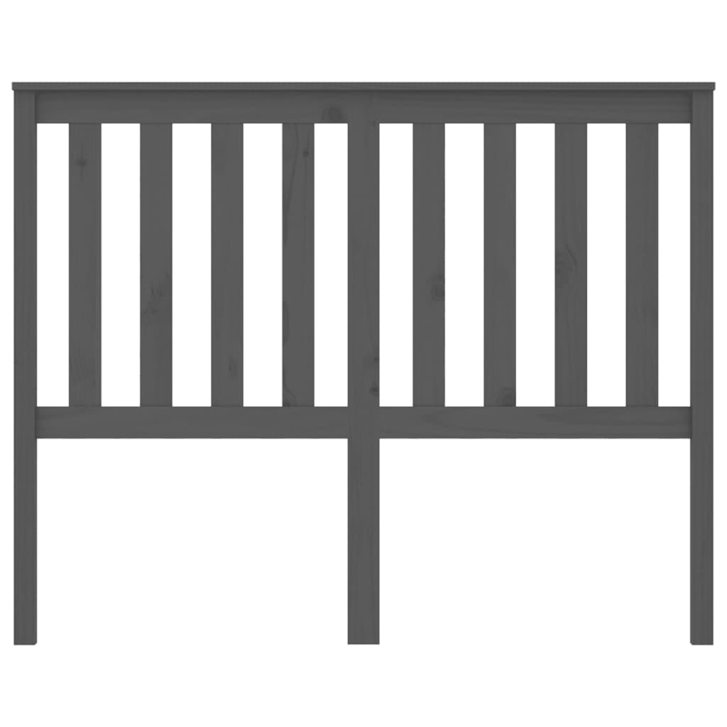 Testiera per Letto Grigia 126x6x101cm in Legno Massello di Pino