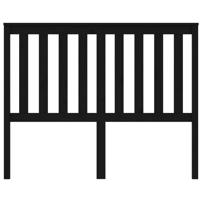 Testiera per Letto Nera 146x6x101 cm in Legno Massello di Pino 818524