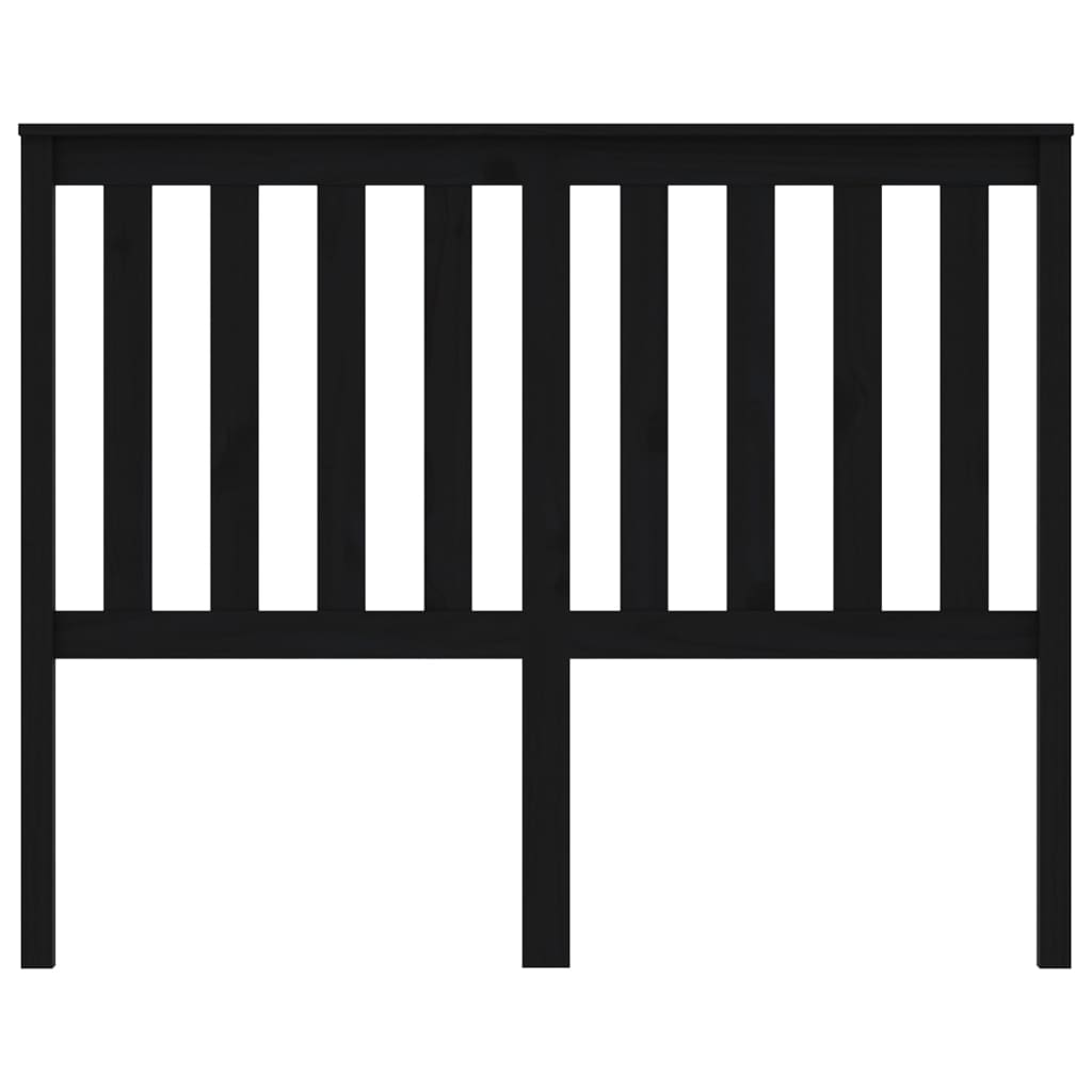 Testiera per Letto Nera 146x6x101 cm in Legno Massello di Pino 818524