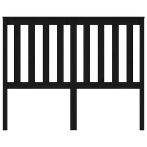 Testiera per Letto Nera 146x6x101 cm in Legno Massello di Pino 818524