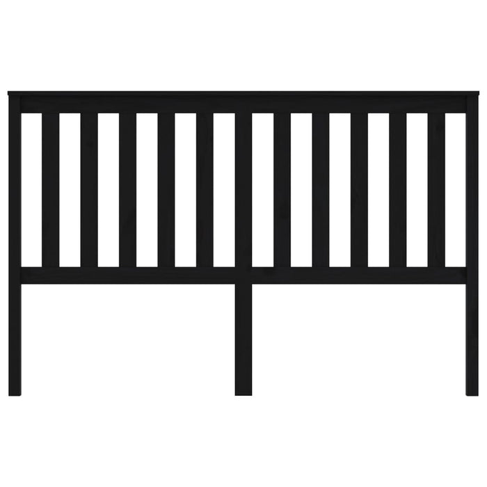 Testiera per Letto Nera 166x6x101 cm in Legno Massello di Pino