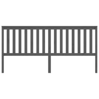 Testiera per Letto Grigia 206x6x101cm in Legno Massello di Pino 818542